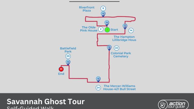 Savannah Ghost Tour Map